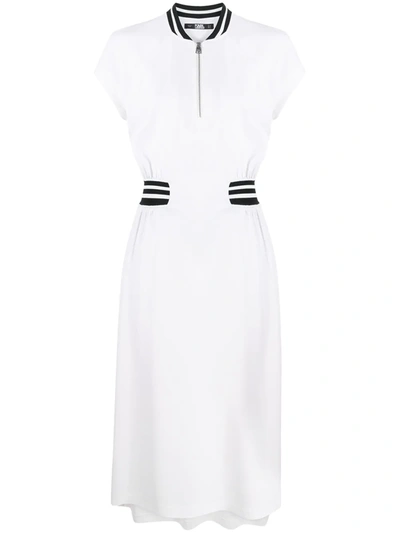 Karl Lagerfeld Cady Tennid Midi Dress In White