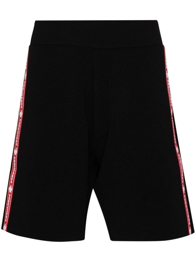 Dsquared2 Logo Tape Wool Track Shorts In Black