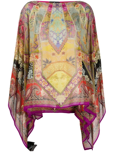 Etro Geometric Print Tunic Top In Yellow