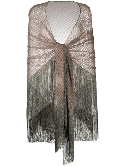Missoni Fringed Sheer Scarf In Pink