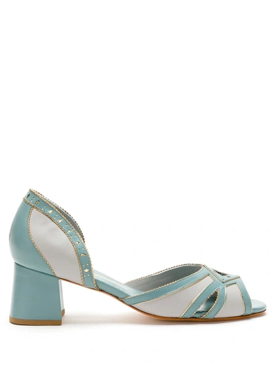 Sarah Chofakian Artsy Leather Pumps In Blue