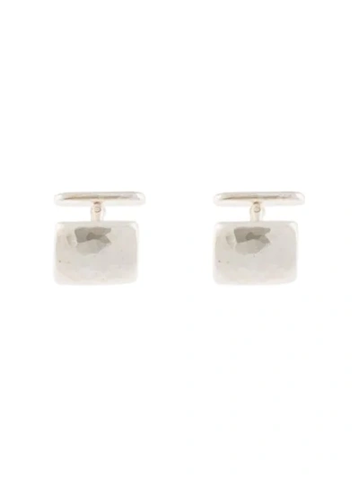 Werkstatt:münchen Hammered-effect Cufflinks In Silver