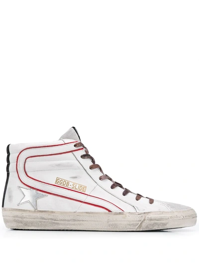 Golden Goose White & Red Slide High-top Sneakers