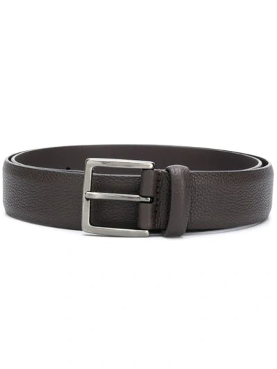 Anderson's Grained Leather Belt In Brown