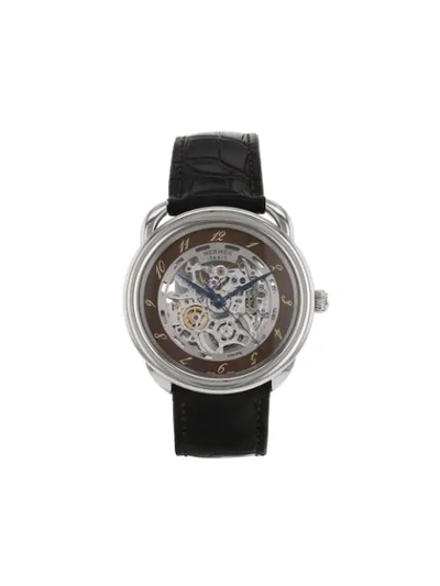 Pre-owned Hermes 2010s  Arceau Wrist Watch In Brown