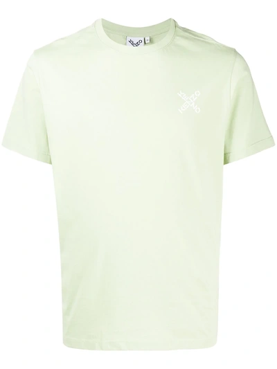 Kenzo Cross Logo Print T-shirt In Green