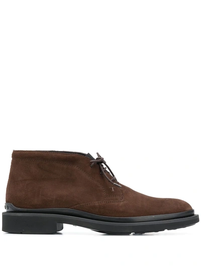 Tod's Lace-up Ankle Boots In Brown