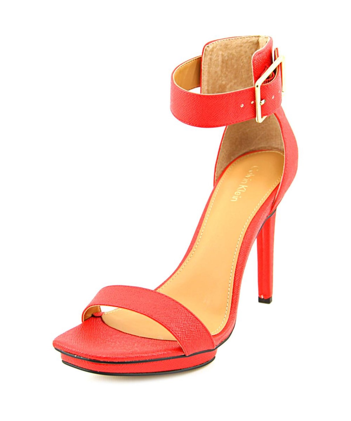 Calvin Klein Vable Women Open Toe Leather Red Sandals' | ModeSens