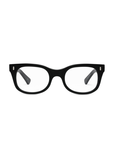 Caddis Bixby 49mm Square Blue Light Reading Glasses In Gloss Black