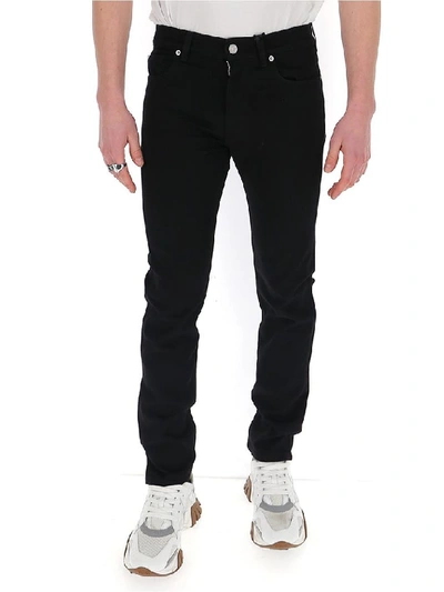 Versace Black Cotton Straight Jeans