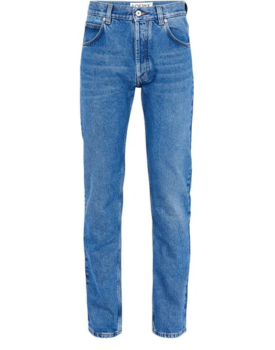 Loewe Long Length Jeans In Washed Denim
