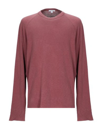James Perse Sweatshirts In Brick Red