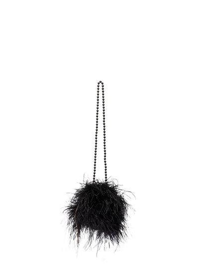 Vanina Black L'oiseau Rebelle Feather Shoulder Bag