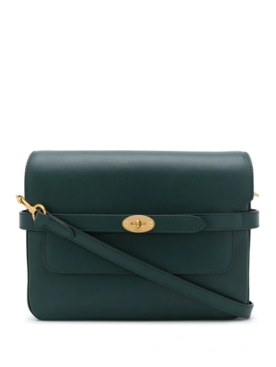 Mulberry Bayswater Belted Leather Shoulder Bag In  Green
