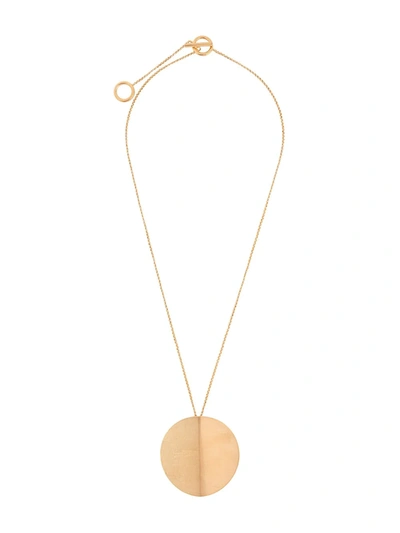 Jil Sander Circular Pendant Necklace In Gold