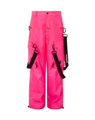 Off-white Man Pants Fuchsia Size 30 Polyamide In Pink