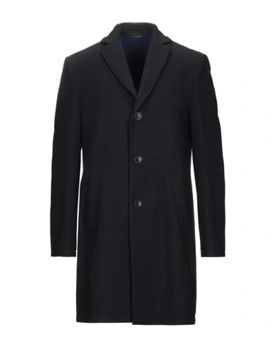 Grey Daniele Alessandrini Coats In Dark Blue