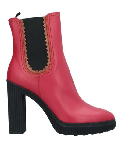 Tod's Ankle Boots In Red