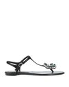 Roger Vivier Toe Strap Sandals In Black