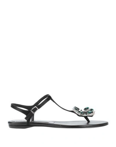 Roger Vivier Toe Strap Sandals In Black