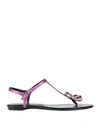 Roger Vivier Toe Strap Sandals In Purple