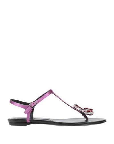 Roger Vivier Toe Strap Sandals In Purple