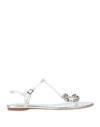 Roger Vivier Toe Strap Sandals In White