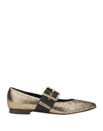 Ottod'ame Ballet Flats In Gold