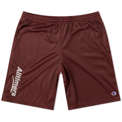 Alltimers X Champion Estate Mesh Short In Burgundy