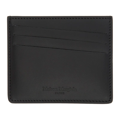 Maison Margiela Perforated Logo Leather Card Holder In Black