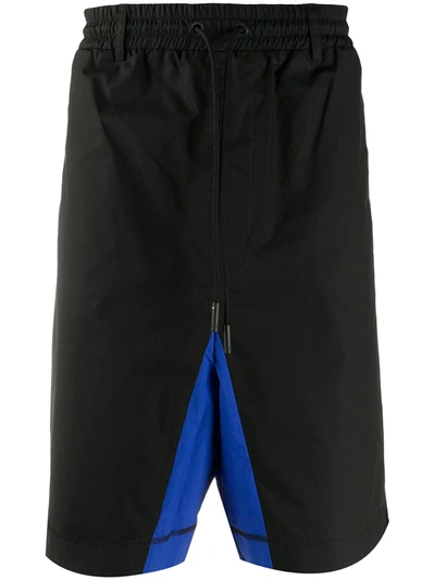 Marcelo Burlon County Of Milan Contrast Panel Detail Shorts In Black Blue