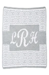 Butterscotch Blankees 'script' Personalized Blanket In Heather Grey/ Off White