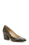 Botkier Stella Block Heel Pump In Green Embossed Snake