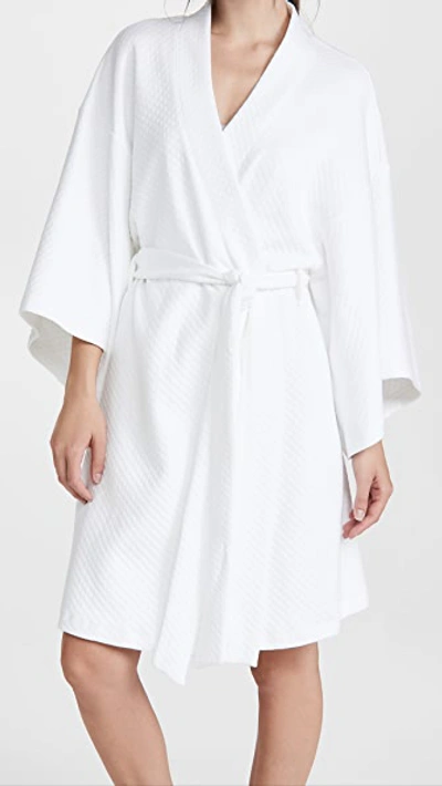 Eberjey Zen White Matelassé Cotton Robe