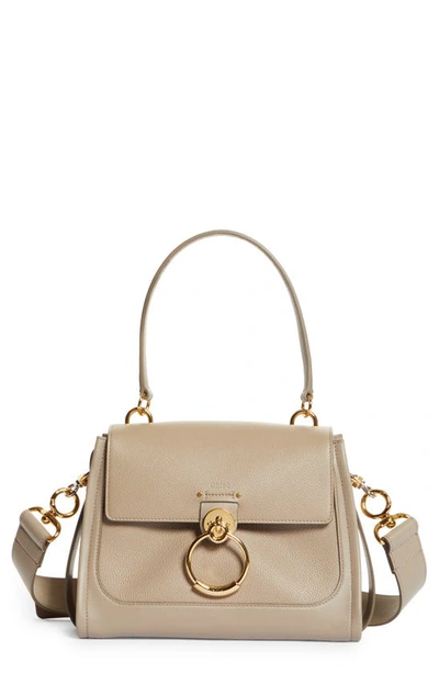 Chloé Small Tess Leather Day Bag In Motty Grey