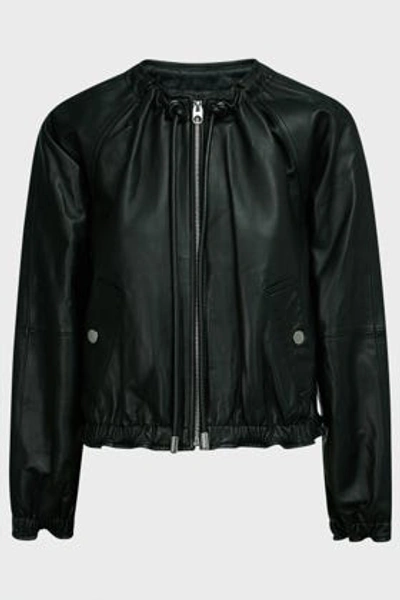 Proenza Schouler White Label Crop Leather Jacket In Black