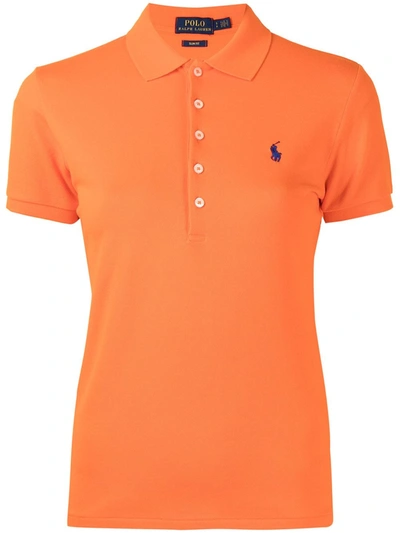 Polo Ralph Lauren Julie Logo-embroidered Polo Shirt In Orange