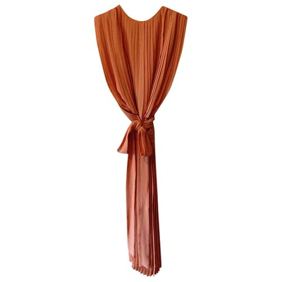 Pre-owned Chloé Silk Mid-length Dress In Orange