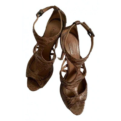 Pre-owned Alaïa Brown Python Sandals