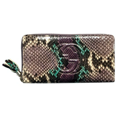 Pre-owned Gucci Soho Multicolour Python Wallet