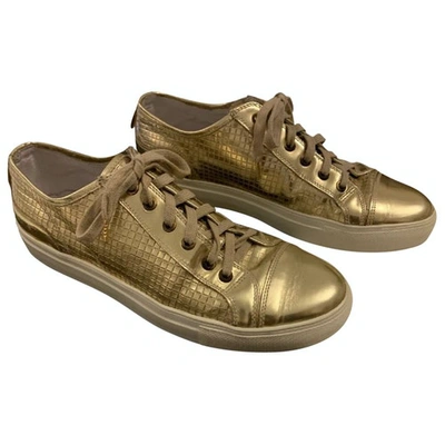 Pre-owned Neil Barrett Leather Low Trainers In Gold