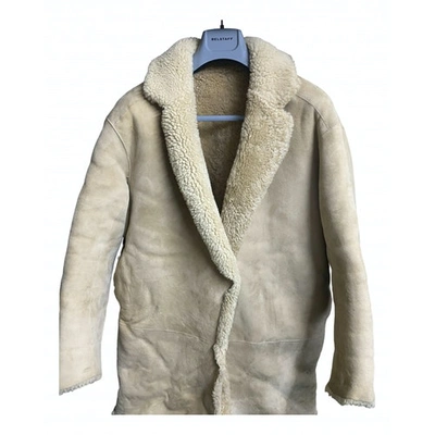 Pre-owned Sandro Beige Shearling Coat