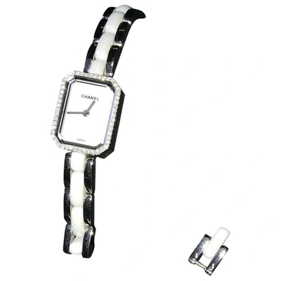Pre-owned Chanel Premiã¨re Mini Ceramic Watch In White