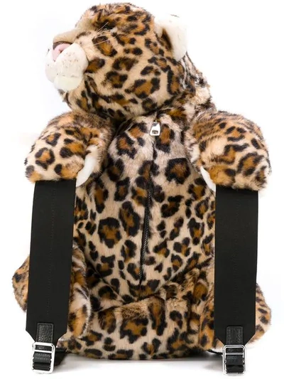 Dolce & Gabbana Leopard Shaped Plush Backpack In Leo Print