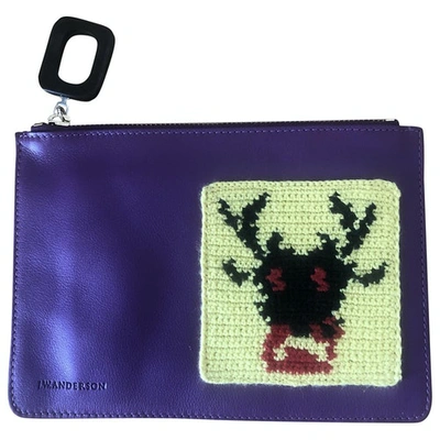 Pre-owned Jw Anderson Purple Leather Clutch Bag