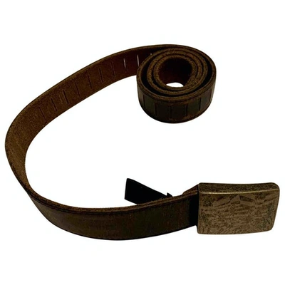 Pre-owned Diesel Black Gold Leather Belt In Brown