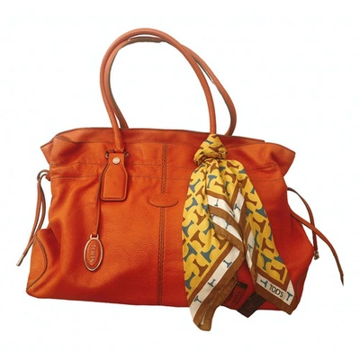 Pre-owned Tod's Leather Handbag In Orange
