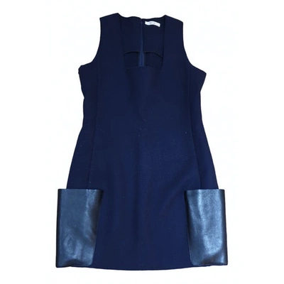 Pre-owned Celine Wool Mini Dress In Blue