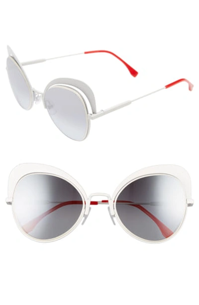 Fendi 54mm Gradient Cat Eye Sunglasses - White