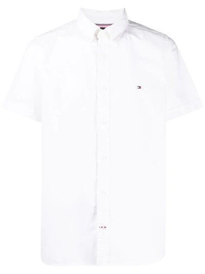 Tommy Hilfiger Logo Embroidered Shirt In White
